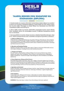 TAARIFA MUHIMU KWA WANAFUNZI WA STASHAHADA (DIPLOMA) - HESLB