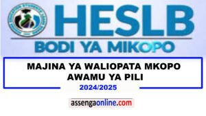 HESLB Majina ya waliopata Mkopo awamu ya pili 2024/2025