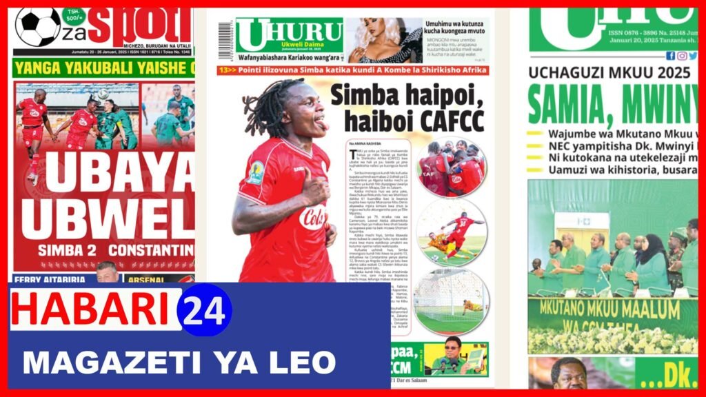 Kurasa za Magazeti ya leo Jumatatu January 20, 2025