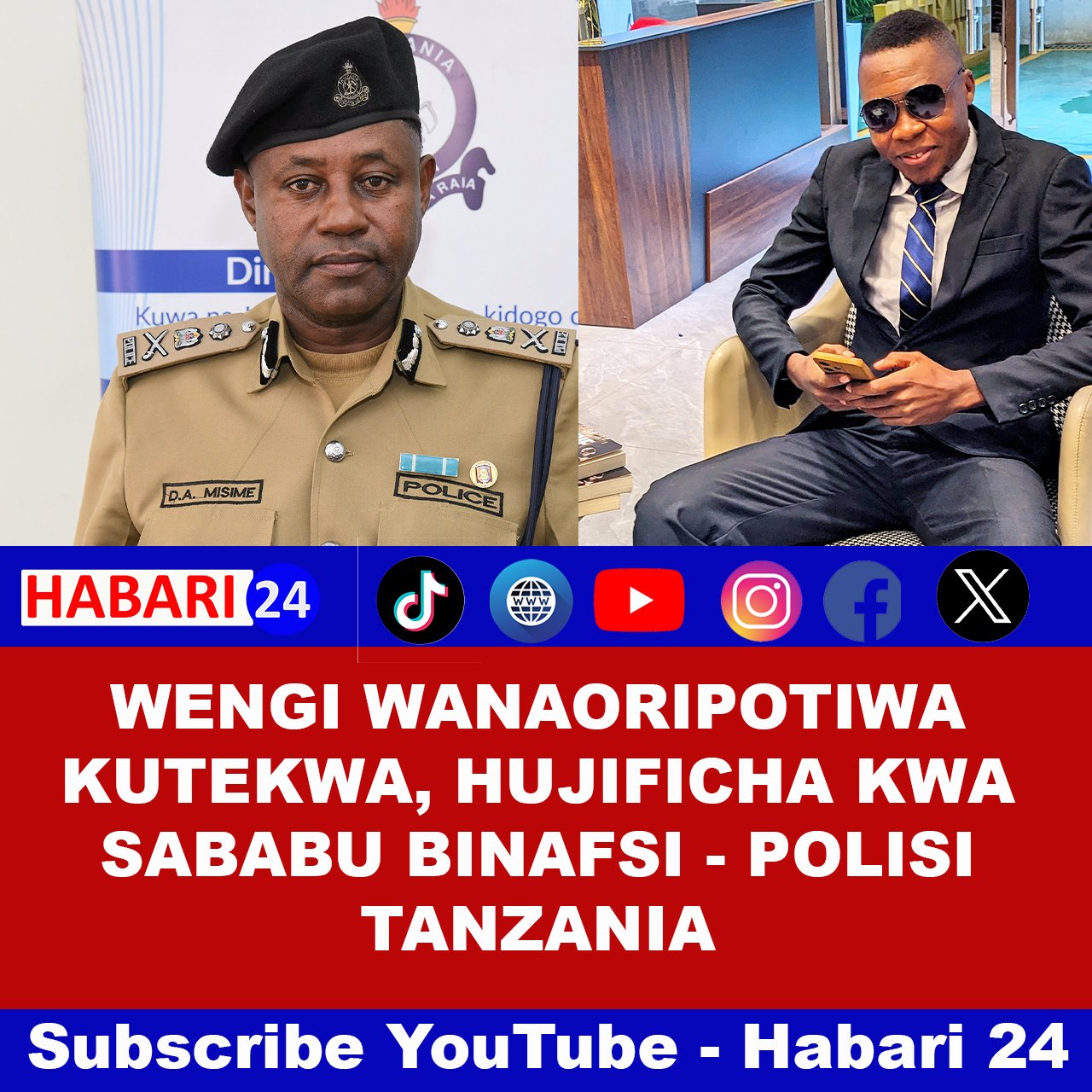 Wanaoripotiwa kutekwa hujificha kwa sababu binafsi - Jeshi la Polisi