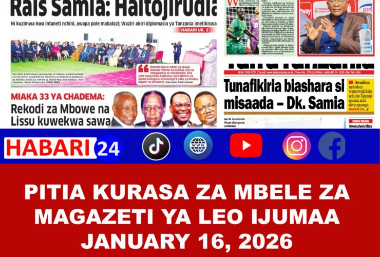 Magazeti ya leo January 16 2026