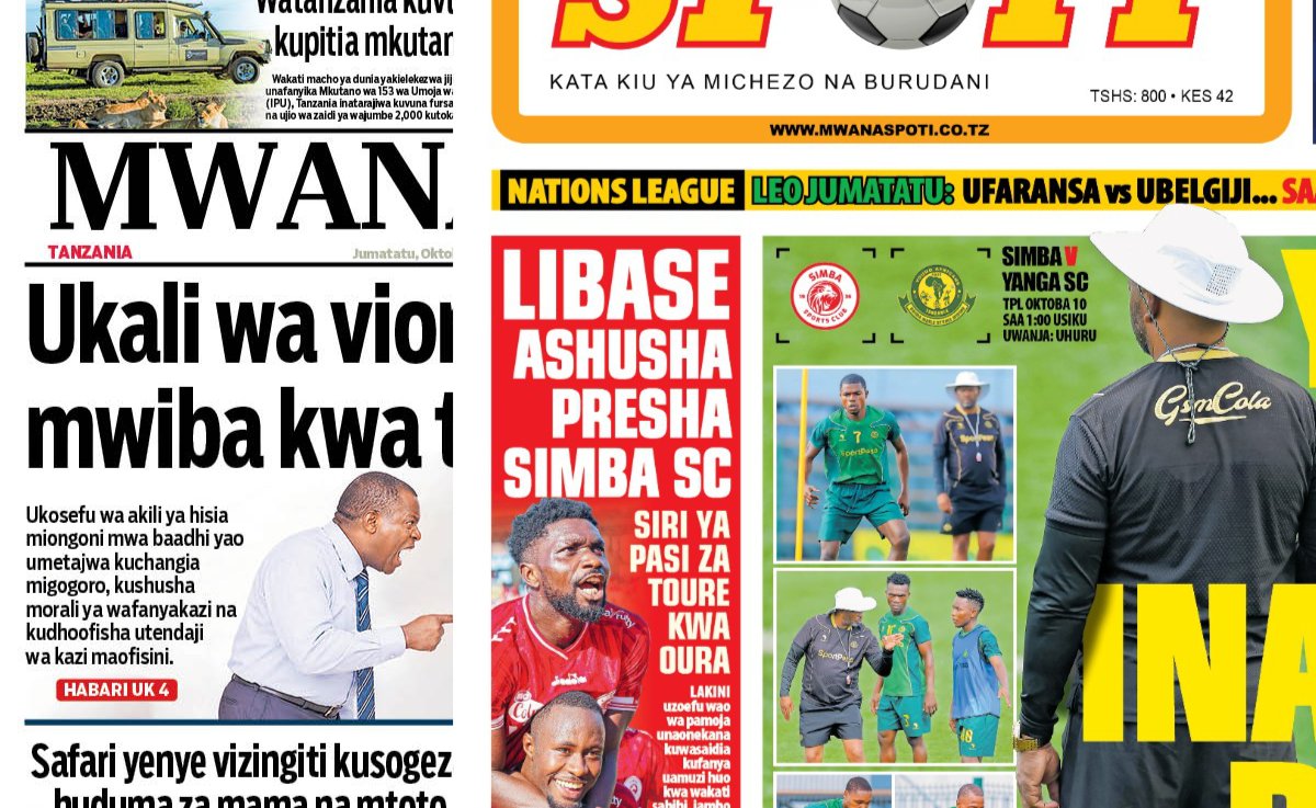 Tanzania newspaper today Monday Oct 5, 2026
